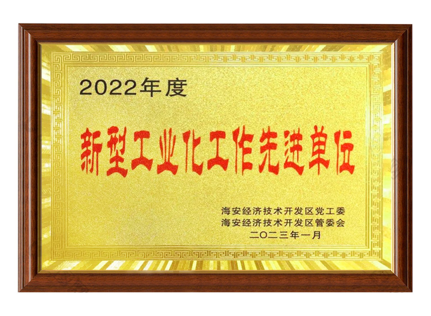 2022年度新型工業(yè)化工作先進單位